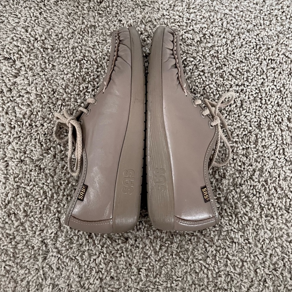 SAS Siesta Lace Up Moccasin Shoes Mocha Comfort Oxford Classic Office Size 4.5 M - Picture 7 of 16